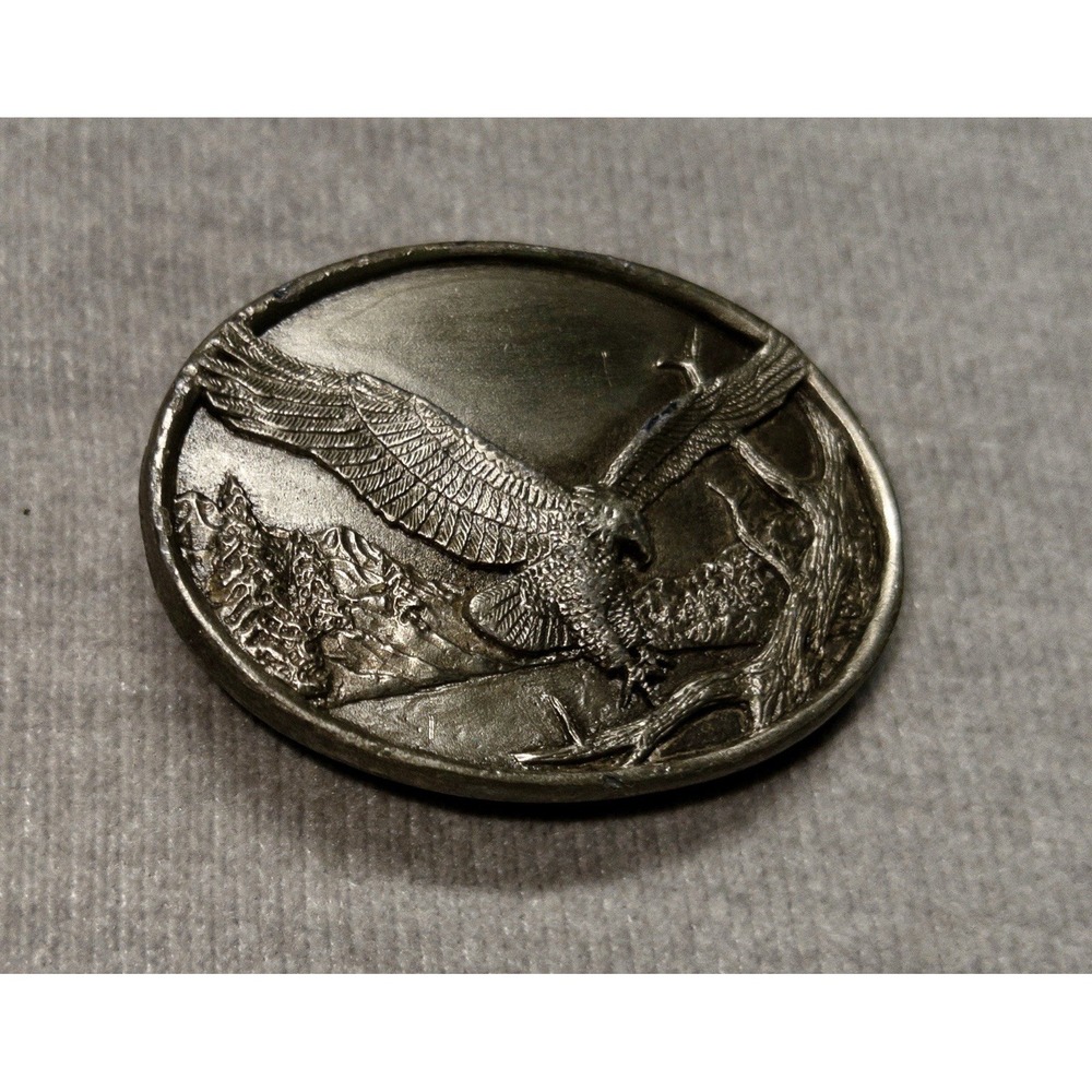 Vintage Siskiyou 1983 Silver Eagle Western Belt Buckle Rodeo Southwestern - Picture 2 of 8